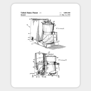 Coffee Maker Patent - Coffee Lover Kitchen Cafe Decor Art - White Sticker